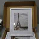 Hongkee 11x14 Picture Frames set of 2, Made of Glass and White Wooden Photo frame Displays 8x10 Picture with Mat or 11 x 14 Poster without Mat, Wall Collage Frame set