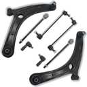Front End 8pc Suspension Kit Fit for Mitsubishi 2007-2013 Outlander, 2008-2017 Lancer, 2x Front Lower Control Arm with Ball Joint, 2x Front Sway Bar End Links, 4x Front Outer/Inner Tie Rods