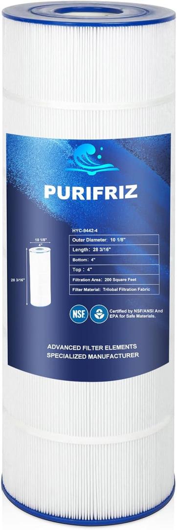 PA200S Pool Filter Compatible with Hayward CX200XRE, Hayward SwimClear C200S, PA200S, Ultral-D5, Upgraded Fabric 200 Sq. Ft, L x OD:28 3/16" x 10 1/8", 1-Pack