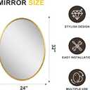 Oval Bathroom Mirror for Wall, 24"x32" Gold Bathroom Vanity Mirror