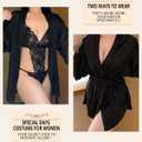 txsrbsj Women Lingerie One-Piece Lace Bodysuit Lingerie Outfits - Adjustable Strap (Black, XL)