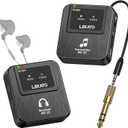 LEKATO Wireless In-Ear Monitor MS-20, 2.4G IEM System Low Latency, with Beltpack Transmitter Auto-Pairing Receiver, OTG Support, One to More, in-Ear Monitoring for Live Performance Singer Band Starter (Grey)