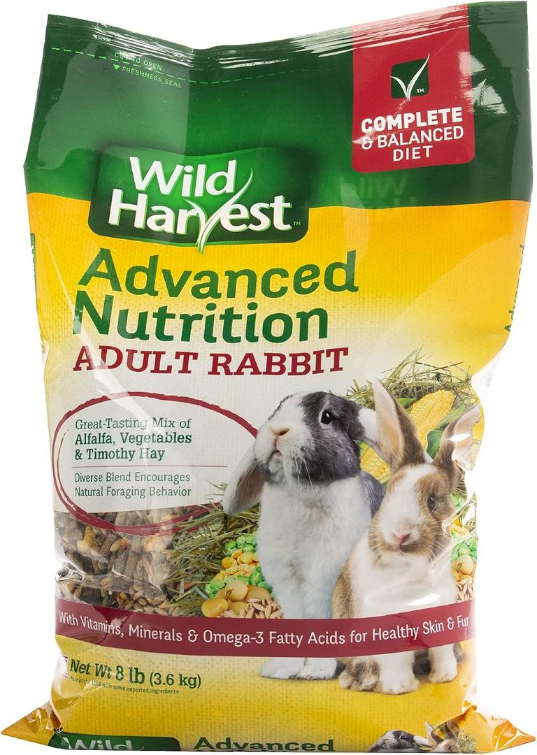 Wild Harvest Advanced Nutrition Diet For Adult Rabbits, 8 Lbs (EXP 09/30/26)