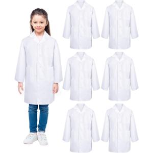 Taiyin 6 Pcs Doctor Coat Costume for Kids Lab Coat Unisex Uniform for Boys Girls Children Nurses Graduation Season Science(XL Size)