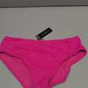 Women Full Coverage Bikini Bottoms - Mid Rise Bathing Suit Ruched Swim Bottom Swimsuit Swimwear (Small, Pink)