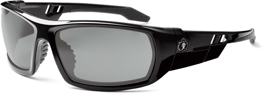 Ergodyne Skullerz Odin Polarized Safety Sunglasses (Black Frame, Polarized Smoke Lens)