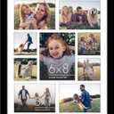 Americanflat 16x20 Collage Picture Frame with Polished Plexiglass - Multi Picture Frames Fit One 6x8, Four 5x7 and Four 4x4 Photos or Use as One 16x20 Frame - Signature Collection - Black