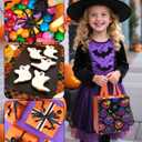 Liobelon 12 PCS Halloween Treat Bags Colorful Non-Woven Candy Tote Bag Reusable Party Gift Bags for Gifts Wrapping, Trick or Treat, Halloween Party Supplies, 9" X 8.7" X 4.3"