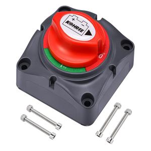 Kohree Battery Disconnect Switch 12V, 12V-48V Battery Shut Off Kill Isolator- Waterproof Marine Cut Off Switch for RV, ATV, Car, Marine, Boat, with 4 Mounting Bolts, 275 Amps, (On/Off)