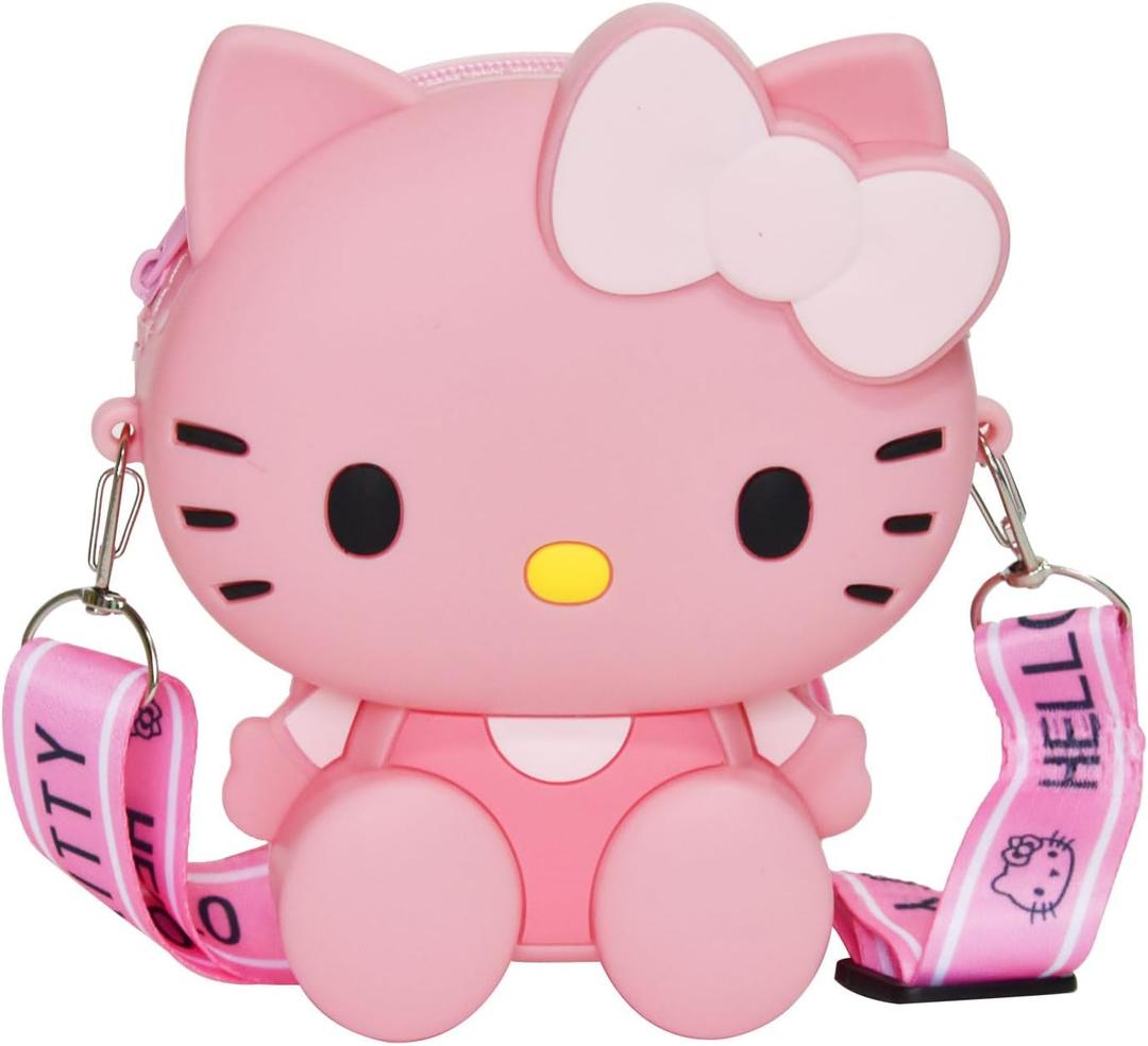Kawaii Crossbody Handbag with Adjustable Shoulder Strap, Zipper Cute Mini Anime Coin Wallet