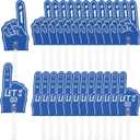 2 x Geetery Cheerleading Handheld Fans Sports Hand Finger We're Number 1 Plastic Round Handheld Fans Bulk for Sports Themed Party Supplies