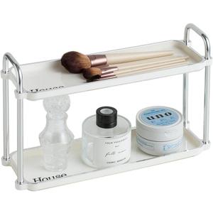3.54 Inch Desktop 2-Layer Storage Rack,Countertop Storage Shelf for Bathroom, Kitchen, Living Room, Bedroom, Dressing Table,White