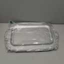 Set of 2 Matte Silver-Effect Plastic Decorative Trays for Coffee Table- Vintage Style (Actual Size: 10.5" L x 5.9" W)