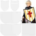 ReliThick 108 Pcs Blank Paper Shields for Kids DIY Cardboard Shields Craft to Decorate with Handles for Markers Crayons Paint Party Gift Dramatic Play Castle Activities