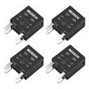 4 Pack 4-Pin High Power Relay, DC 12V 30A, Compatible 301-1A-C-R1-U03 12088567 15328866 8866 8567 13500114 GM Equipment Black Multi-Purpose Relay Fuel Pump Relays (4, 4-Pin)