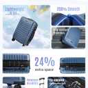 LIGHT FLIGHT Expandable Carry On Luggage 22x14x9 Airline Approved with Double Spinner Wheels, 20 Inch Lightweight Hard Shell Rolling Suitcases with TSA Lock, Blue