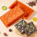 2 PCS Silicone Dubai Chocolate Bar Molds, 1 Inch Deep Stuffed Bar Mold Thick Large Slilicone for Filling Pistachio Chocolate Bar