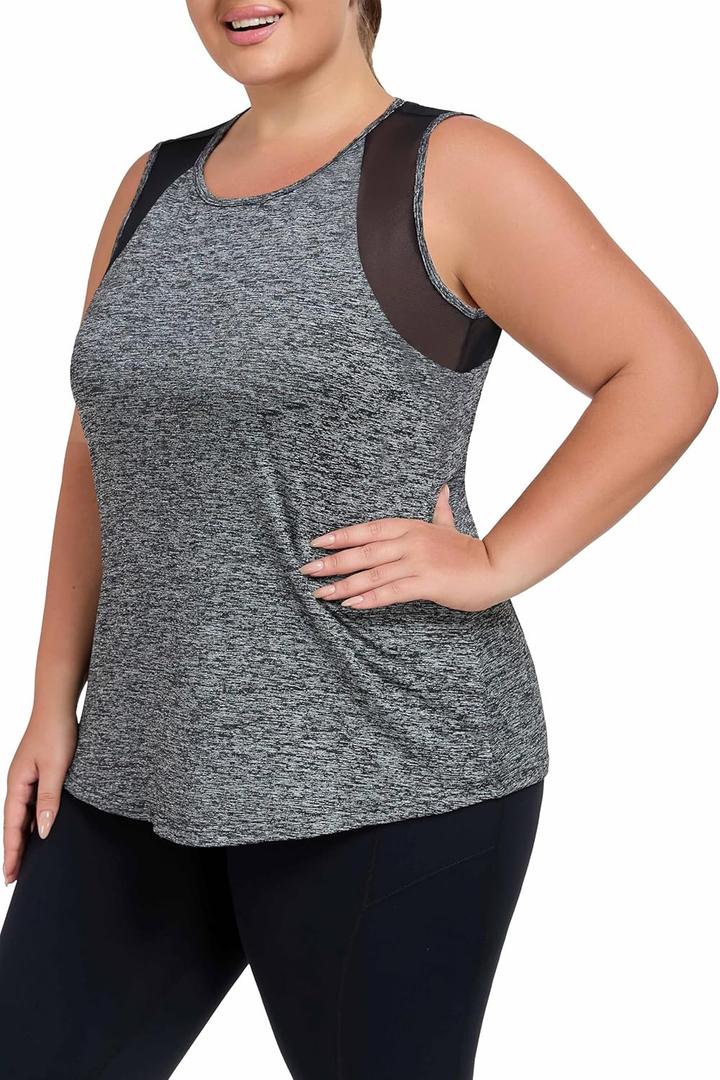 Plus Size Workout Tank Tops for Women with Mesh, XL-5XL Long Yoga Sleeveless Shirts Loose Fit, Athletic Tunics Top (4X-Large Plus, Black) Plus Size Workout Tank Tops for Women with Mesh, XL-5XL Long Yoga Sleeveless Shirts Loose Fit, Athletic Tunics Top (4X-Large Plus, Black)