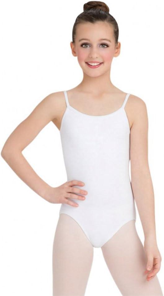 Capezio Big Girls' Classics Camisole Leotard with Adjustable Straps (Intermediate (6-6X), White)