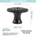 10 Pack Black Knobs for Cabinet Drawers Dresser, Vintage Solid Hardware, Matte Antique Round Knobs for Bedroom Bathroom Farmhouse Cabinets