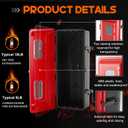 DoubleFill 1 Pcs 10 lb Fire Extinguisher Cabinet Box with Internal Rope Fastening and External Latch Sturdy Plastic Holder Case Vandal-Resistant Weatherproof Protect Indoor Outdoor (26 x 12 x 9 in)