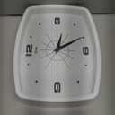 JONES CLOCKS Movie Wall Clock | Retro Rectangular Clock | 10 inch | White | Cool mid-Century Designer Look for Kitchen, Living Room or Office