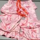 Piacakece Women 2 Piece Satin Pajama Set Cute Bow Print Long Sleeve Shirt Loose Shorts Matching Set Loungewear (Large, Heart)