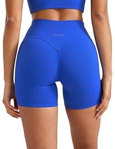 Womens High Waist No Front Seam Scrunch Butt Biker Shorts 5 Inches V-Back Scrunch Booty Gym Workouts (XX-Small, Black)