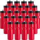 50 Strong Bulk Water Bottles 24-Pack 22 oz BPA-Free Sports Bottles with Easy-Open Pull Top Cap Made in USA Reusable & Top Rack Dishwasher Safe Brand