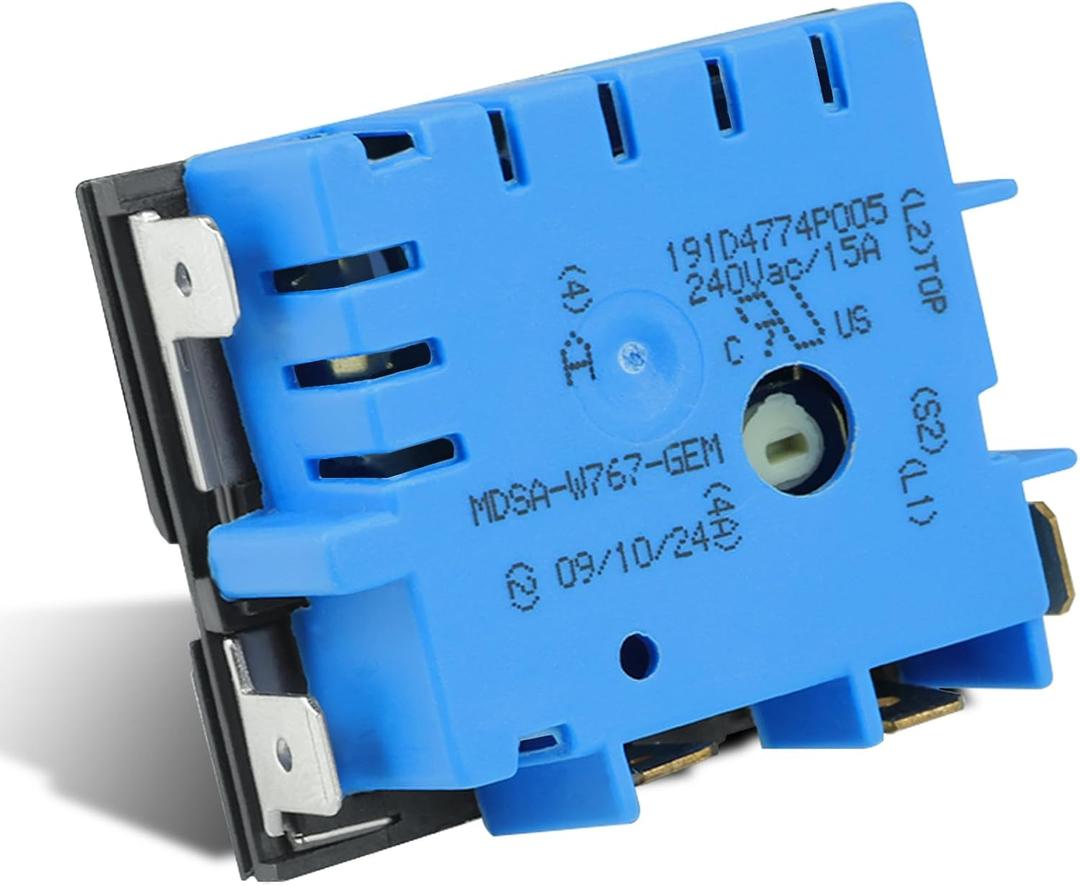 WB24X25013 Infinite Control Switch Replace for GE Range, 191d4774p005 Control Switch, Replacing Models 191d4774p005, 4464832, AP5999509, WB24X25013 Electric Range
