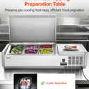 VEVOR Refrigerated Condiment Prep Station, 120W Countertop, One 1/3 Pan and Four 1/6 Pans, 304 Stainless Body, PC Lid, Sandwich Prep Table with Stainless Guard, New Stainless 40 in