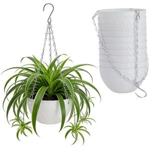 AKAZA 10 Pieces 6 Inch Hanging Planters,Mini Succulent Planter Pots with Hanging Chain and Indoor Plants Perfect for Balcony, Patio,Garden.