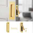Pocket Door Handles and Edge Pull Brushed Brass, 6Inch Handles Hardware Latch,Recessed Finger Flush Pulls,for Closet,Sliding,Barn Door