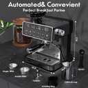 PULZO Espresso Machine with Grinder, 20 Bar Professional Coffee Machine, All-in-One Stainless Steel Coffee Maker with Milk Frother, to Make Latte, Cappuccino, 67oz Detachable Water Tank