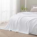 BEDELITE Fleece Blankets Queen Size White Throw Blankets for Bed, Luxury Plush Cozy Fuzzy Blanket 90x90 inches, Super Soft Warm Lightweight Throw Blanket All Seasons Suitable