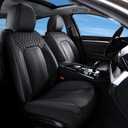 Coverado Seat Covers, Car Seat Covers Front Seats, Black Seat Cover, Waterproof Car Seat Cushion, Front Car Seat Covers Leatherette Car Seat Protector Universal Fit Most Cars (Air Backrest-Black)