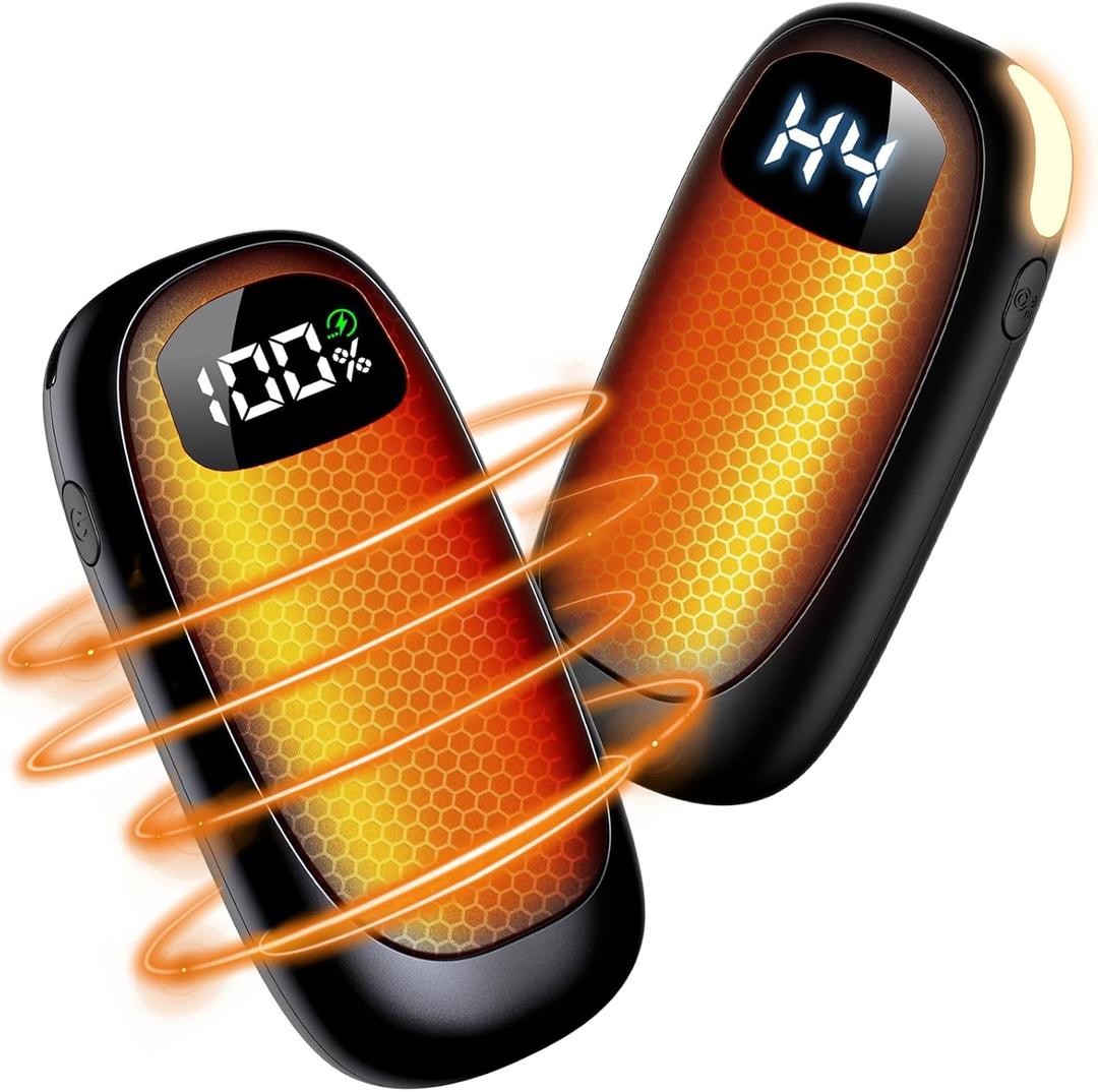 Hand Warmers Rechargeable - 14000mAh Electric Hand Warmers, Max 20 Hrs Warmth 4 Levels Heat Up to 131℉, Dual-Side Heating Portable Reusable Pocket Heater 2 Pack for Raynauds, Hunting, Camping, Golf 