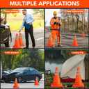 TENKAIWICK 18 Inch 3 Pack Traffic Cones, Collapsible Safety Cones, Multi Purpose Pop-up Cones with Reflective Collar, Orange Cones for Parking lot, Driveway, Driving Training etc