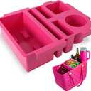 Topper Tray Cup Holder Accessory for Bogg Bag Original Large/X-Large, Fits for Stanley 40oz - Lightweight Beach Bag Accessories Table Top (Pink)