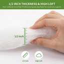 Upholstery Batting - 1/2 inch Thick Polyester Batting for Cushions, High Loft Cushion Wrap & Furniture Padding - 48" x 5 Yds - Super Soft Polyfill Batting for DIY, Sofa & Chair Repair
