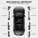8PCS Door Sill Protector for Tesla Model Y Juniper Door Sill Guards Anti-Kick Full Protect Door Entry Cover for 2025-2026 New Model Y Accessories(Non-Destructive Installation)