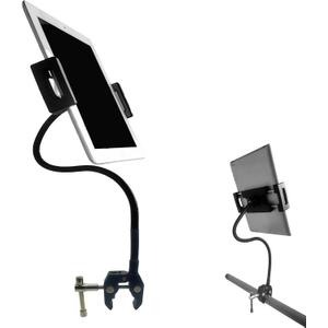 Gooseneck Tablet Holder, Universal Adjustable Mount for Stroller/Treadmill/Golf Cart/Boat/Mic Stand/Wheelchair/Exercise Bike, Compatible with 4.7-12.9 inch Tablets Phones E-Readers