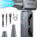 Compressed Air Duster, 130000RPM Electric Air Duster Brushless Motor with Stepless Speed Adjustable, Rechargeable Fast Charging Cordless Mini Air Blower for PC, Keyboard, Car, Home & Outdoor (Grey)