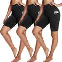 3 Pack Biker Shorts for Women – 8" Black High Waisted Tummy Control for Gym Workout Athletic Cheerleading Yoga 2XL