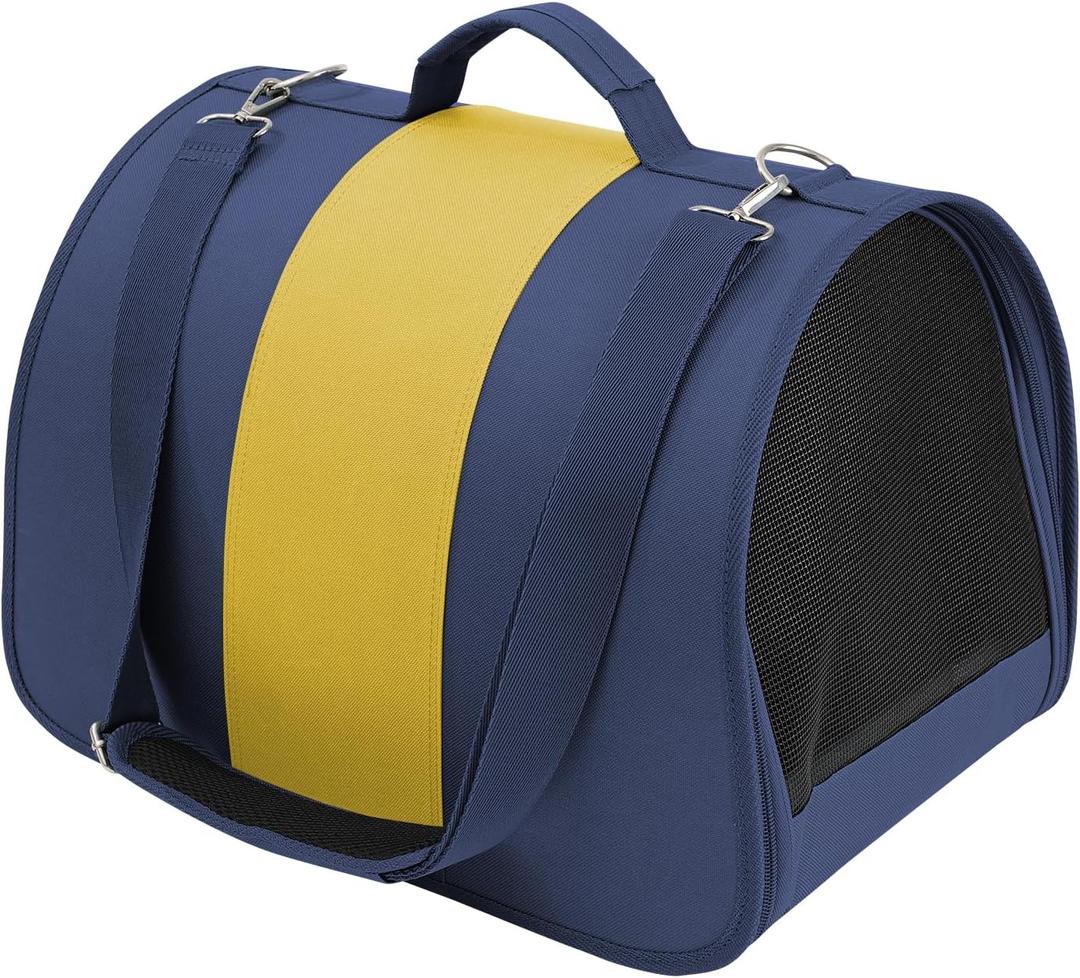 Cat, Dog Carrier for Medium Large Cats Puppies up to 60 Lbs, TSA Airline Approved Carrier Soft Sided, Collapsible Travel Puppy Carrier (Blue and Yellow, Large) (20.3Lx12.7Wx13.5H)