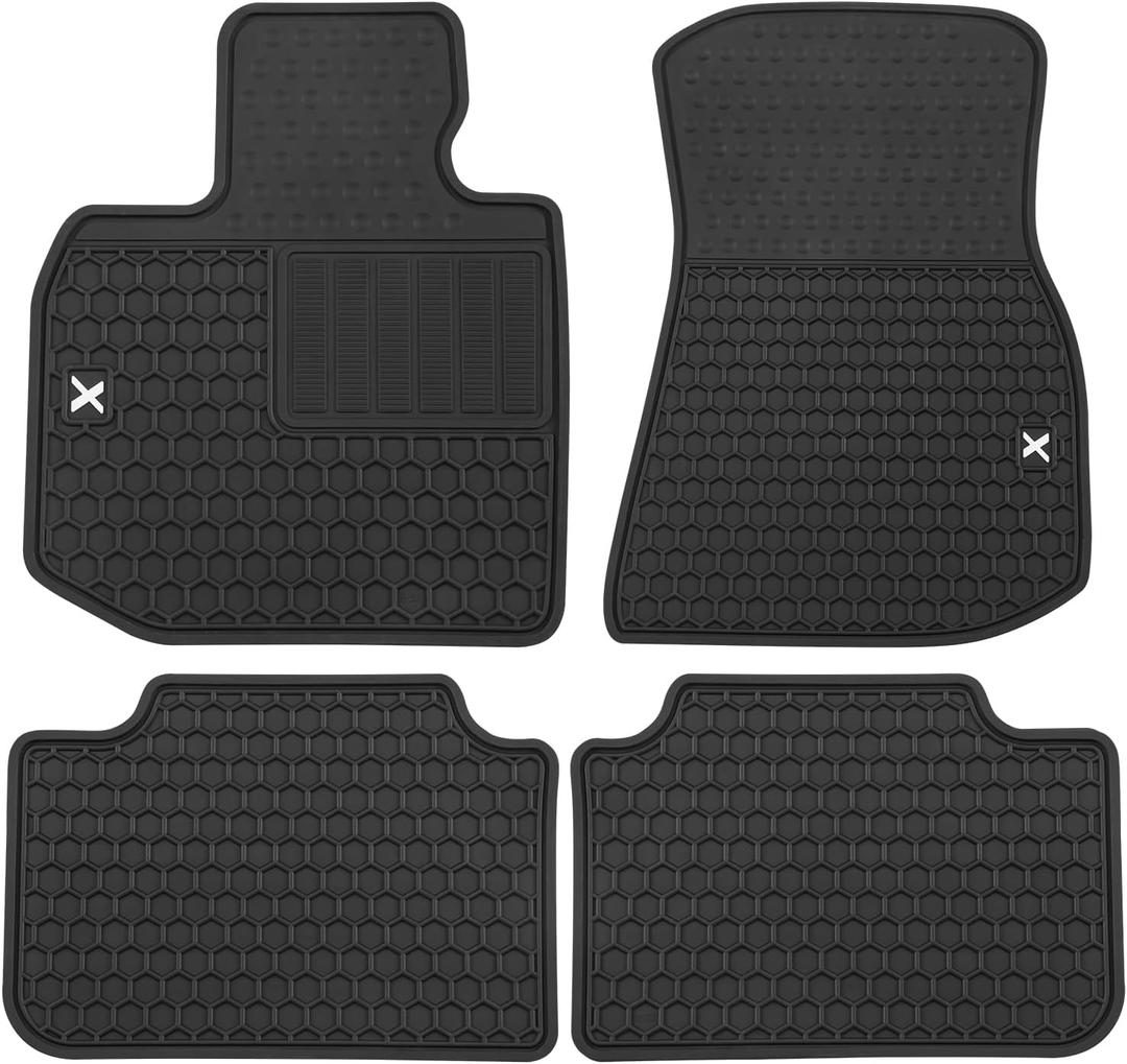 Car Floor Mat for BMW X3 G45 2025 2026 Custom Fit Black White Rubber Auto Floor Liners Set All Weather Protection Heavy Duty Odorless