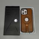 for iPhone 16 Pro Max Leather Case with Stand, Anti-Slip Grip Ring, Fits for MagSafe (Brown, IP 16 Pro Max-6.9inch)