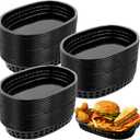 100 Pack Fast Food Baskets, 10.5 x 7 Inch Black Restaurant Tray Plastic Food Serving Baskets Bulk for Deli Serving, Chicken, Burgers, Picnics, Parties (100)