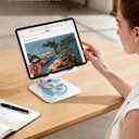 Lamicall Tablet Stand Holder for Desk - [Ultra-Slim Foldable][360Rotation] iPad Holder Stand, 360 Rotatable Desktop Tablet Holder, Tablets Accessories for 4.7-13" iPad, Switch, Phone (White)