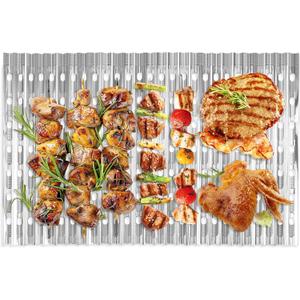 20 Pack Disposable Aluminum Grill Liners, 12" x 20" Rollable Grill Sheets for Grill Grates of Outdoor Charcoal BBQ